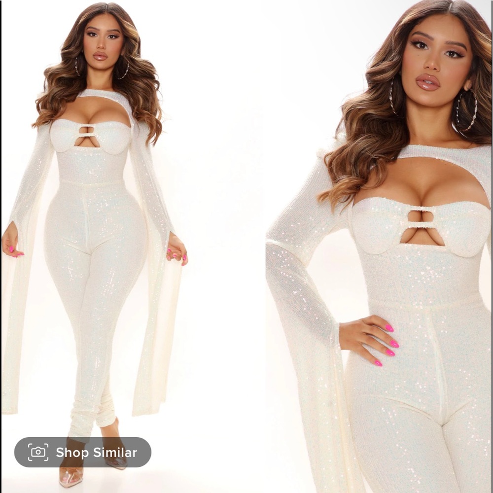 fashionnova iridescent jumpsuit